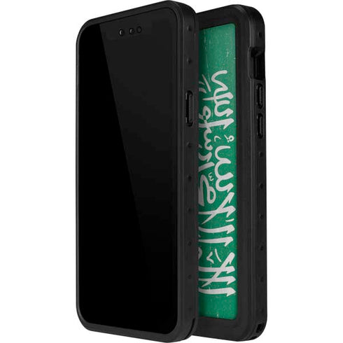Saudi Arabia Flag Distressed iPhone 12 Waterproof Case
